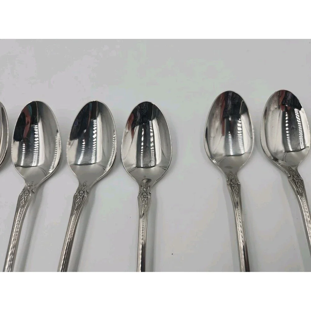 10 Oneida Raphael Stainless Iced Tea Spoons Flatware Silverware